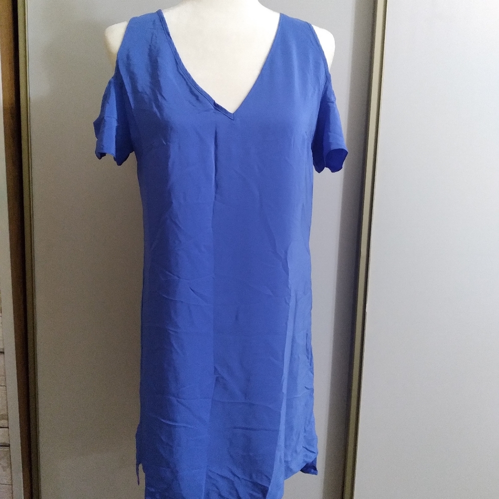 Amanda Uprichard Medium Blue Silk Slip Dress